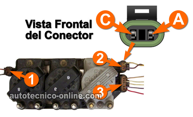 Verificando Alimentación De La Señal Del Sensor De La Posición Del Cigüeñal. Cómo Probar El Módulo De Encendido Y Sensor Del Cigüeñal (GM 3.1L, 3.4L)
