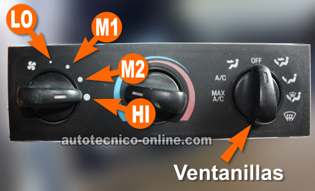 Botón De Las Velocidades Y Ventanillas Del Panel De Control Del Aire Acondicionado. Cómo Probar la Resistencia Del Motor Del Soplador (4.0L Ford)