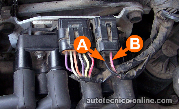 Verificando La Alimentación De 12 Voltios Al Módulo. Cómo Probar La Bobina De Encendido GM 2.2L Cavalier, Sunfire