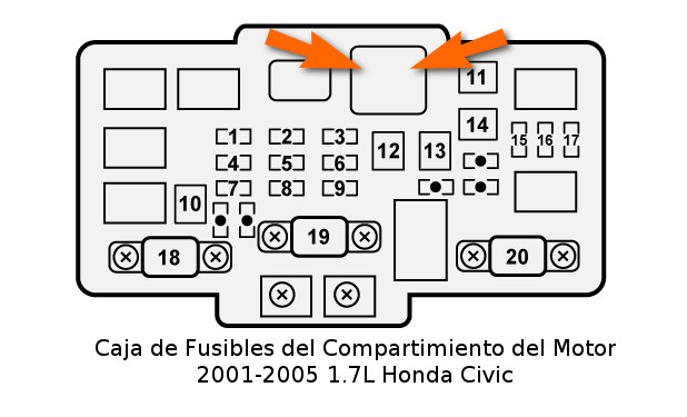 Ubicación Del Relé Del Motor Soplador Del Sistema Del Aire Acondicionado. Verificando El Relé Del Motor Del Soplador (1.7L Honda Civic)
