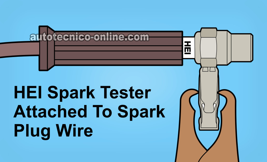 Verificando El Cable De Alta Tensión Con Un Probador De Chispa. Cómo Diagnósticar Una Falla En Cilindro (2.8L V6 TBI Chevrolet S10, GMC S15)
