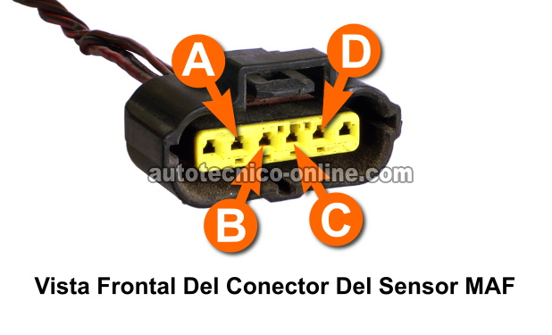 Verificando La Alimentación De 12 Voltios. Cómo Probar El Sensor MAF (1998, 1999, 2000, 2001, 2002 2.0L Mazda 626)