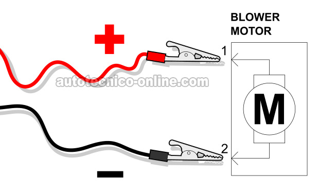 Pasándole Corriente Y Tierra Al Motor Del Soplador. Cómo Probar El Motor Del Soplador (1996, 1997, 1998, 1999, 2000 3.8L Ford Mustang)