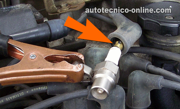Probando El Cable De Alta Tensión De La Bobina De Encendido. Cómo Probar El Sistema De Encendido (1990, 1992, 1993, 1994 3.0L V6 Mitsubishi Montero, Mighty Max y 3.0L Dodge Ram 50)