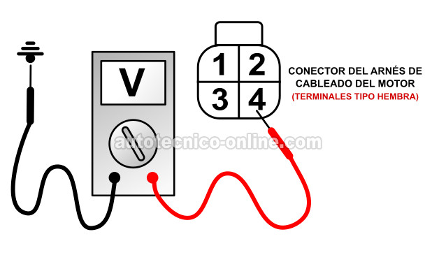 Verificando Que El Calentador Del Sensor De Oxígeno Tenga Alimentación De 12 Voltios. Probando El Calentador Del Sensor De Oxígeno -P0141 (1996-1997 2.4L Nissan Pickup)