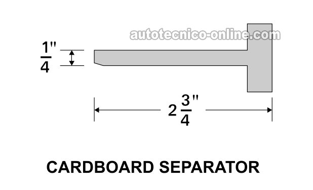 Dimensiones Del Separador De Cartón. Cómo Probar El Sensor De La Posición Del Árbol De Levas En Banco (1999, 2000, 2001, 2002, 2003, 2004, 2005, 2006 V8 Silverado, Sierra, Suburban, Tahoe, Yukon)